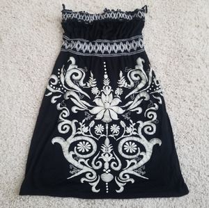 Mi Manchi Tube Top Sundress Black White S